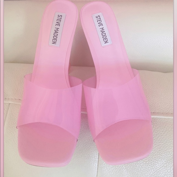 🚫SOLD🚫 NIB Steve Madden Lipa pink vinyl mules size 8.5 - Picture 12 of 16